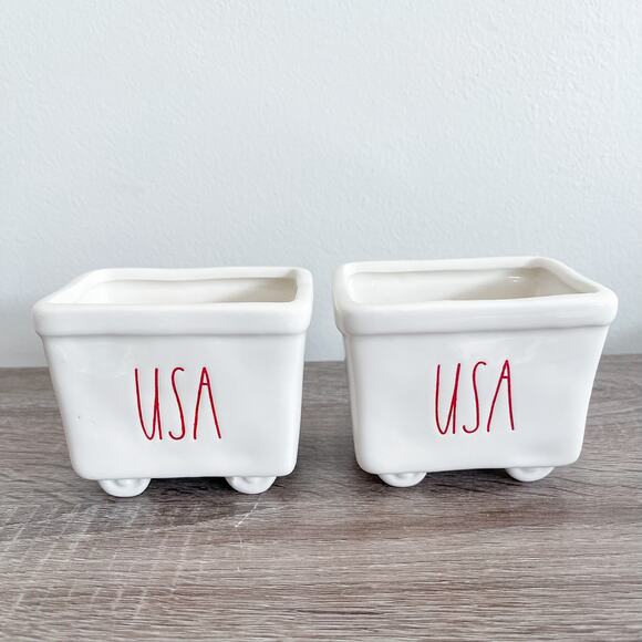 NWT (set of 2) Rae Dunn USA Small Planters - Picture 1 of 8